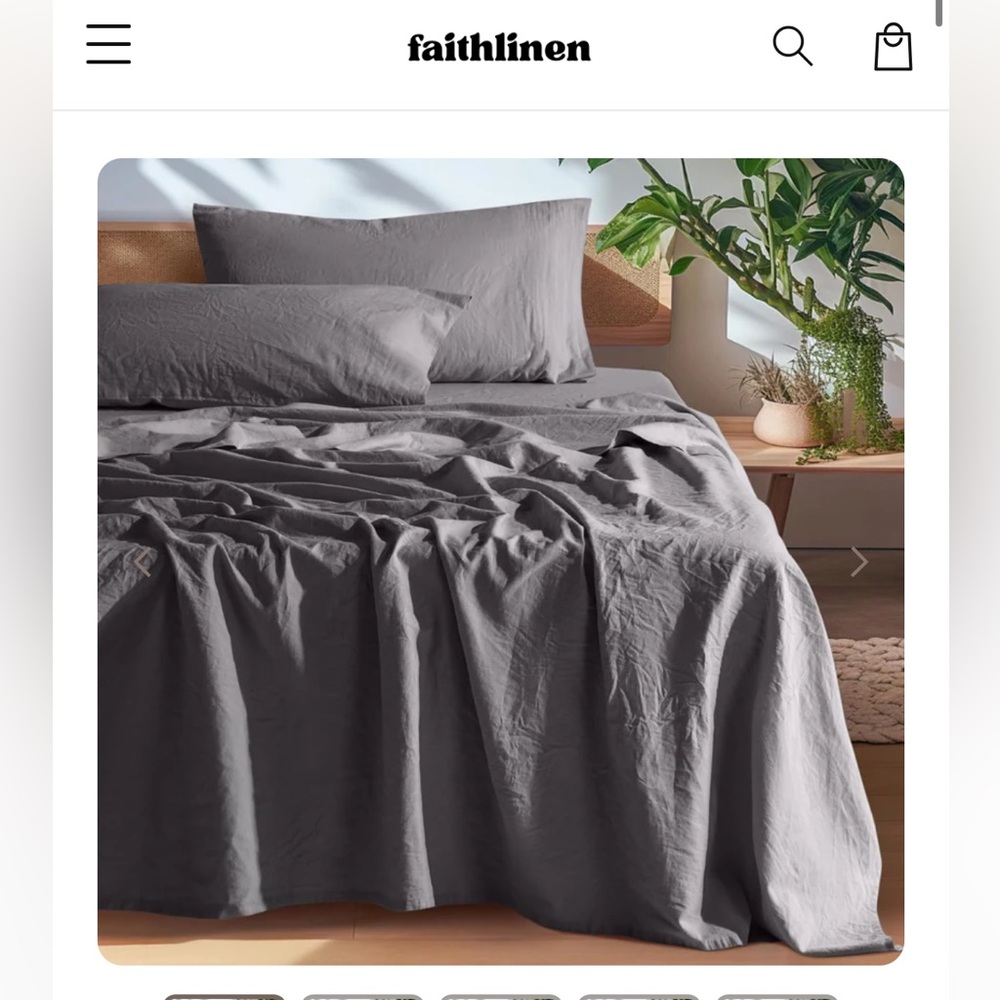 European linen Queen Bedding Set - Slate Gray